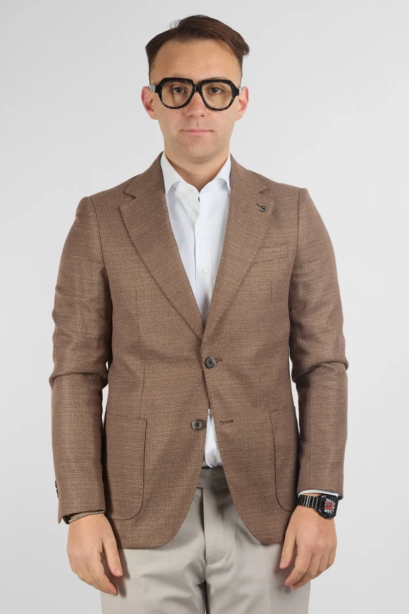 Giacca Lavorata Effetto Canapa EMA06 | Fango