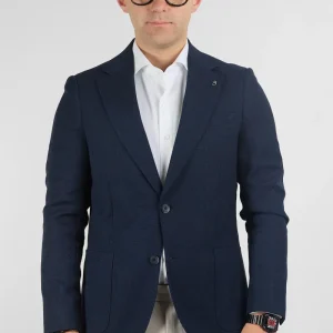 Giacca Lavorata Effetto Canapa EMA06 | Blu