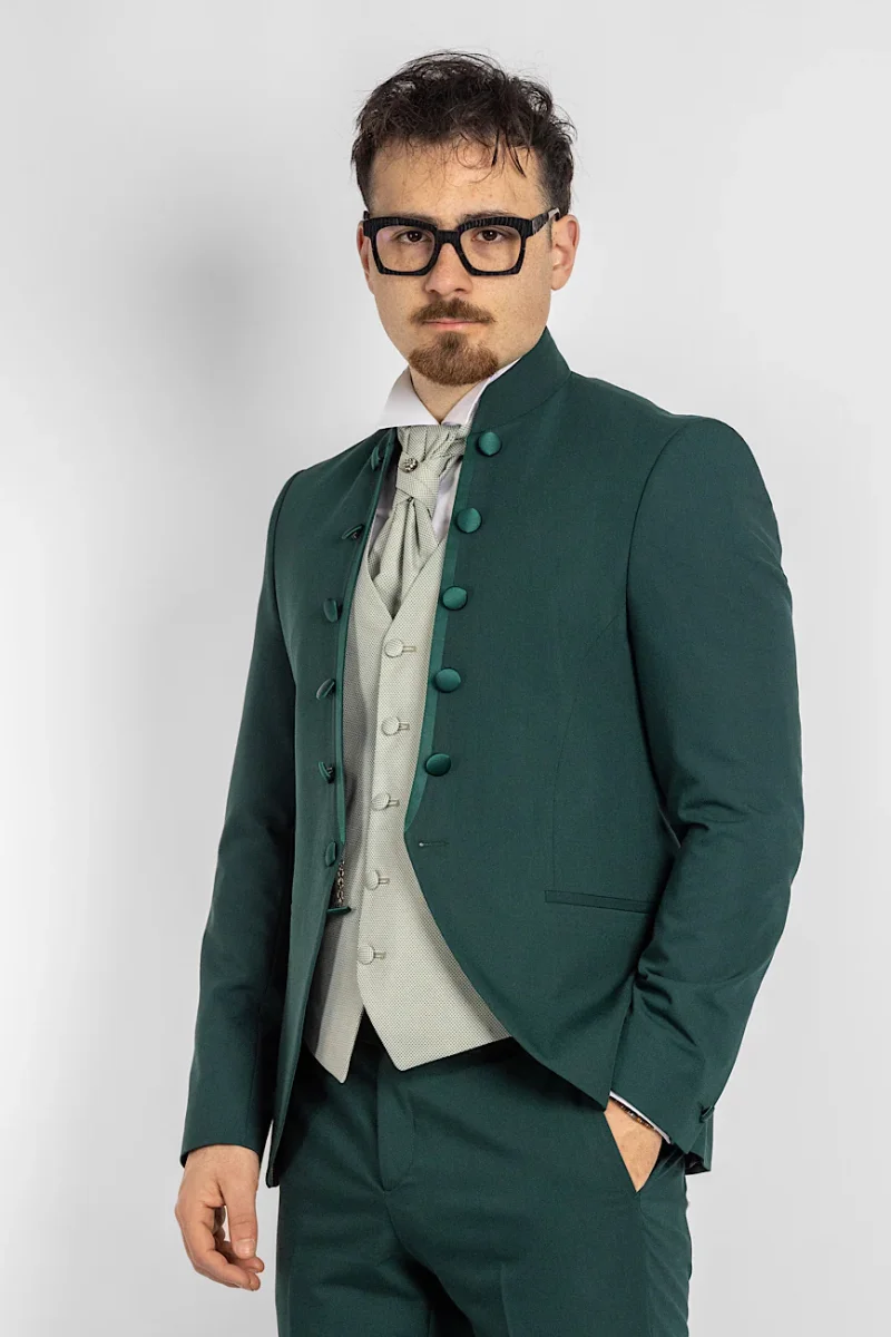 Abito Collo Coreana Classic 705 | Verde Smeraldo - immagine 2