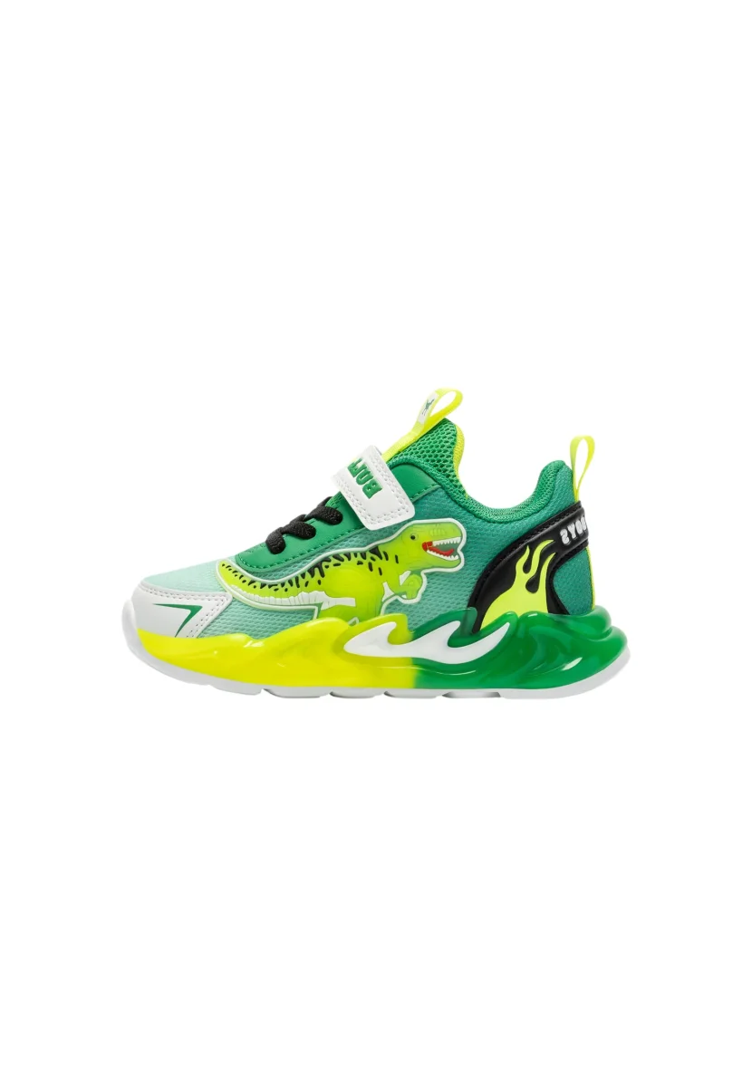 Sneakers luminose Bull Boys Jurassic Rex DNAL5117 VERDE Bambino