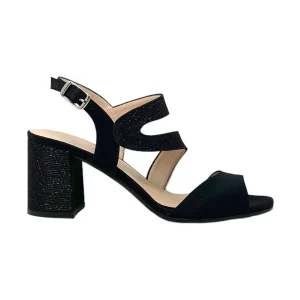Sandalo col tacco JOEL A7517 SATIN NERO  donna
