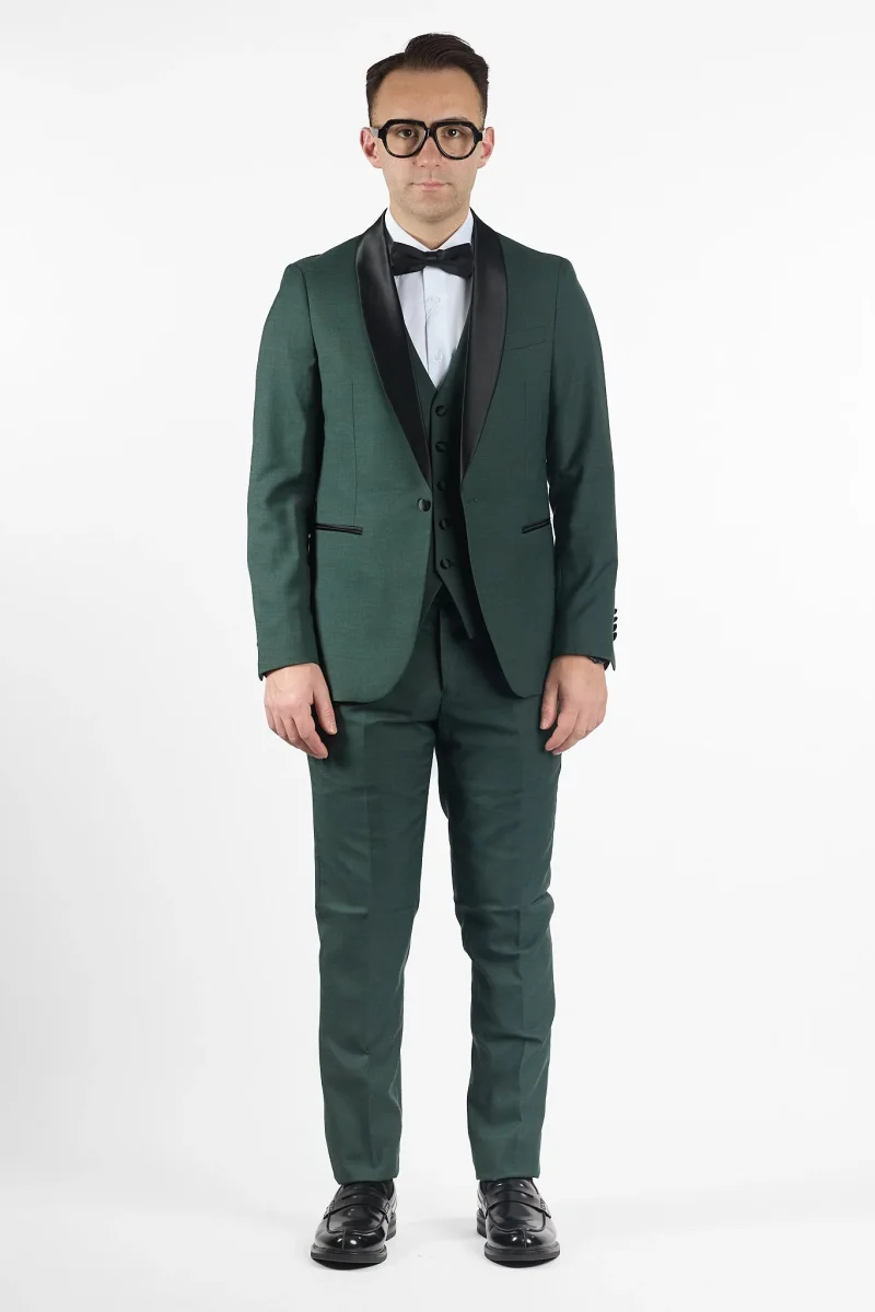 Smoking Basic con Gilet | Verde - immagine 5