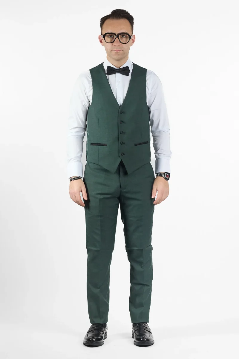 Smoking Basic con Gilet | Verde - immagine 6