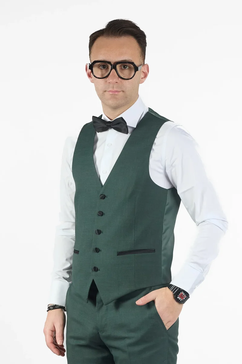 Smoking Basic con Gilet | Verde - immagine 7