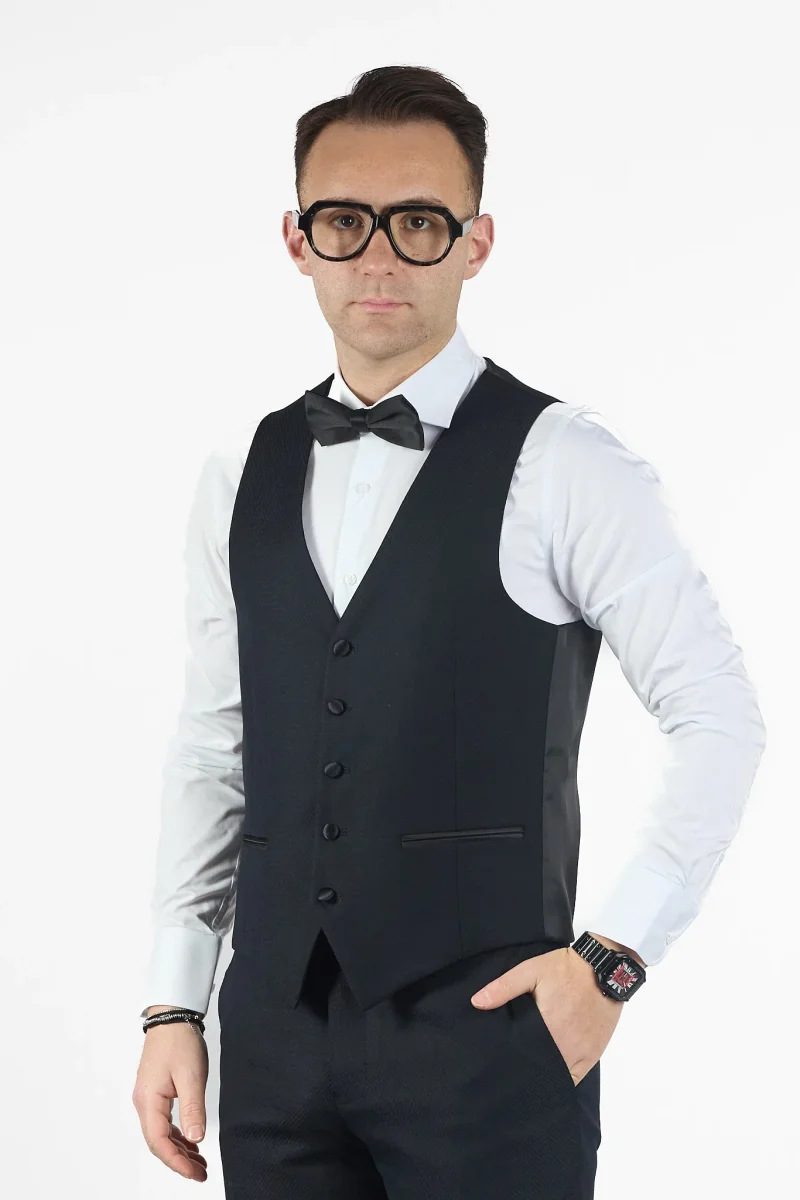 Smoking Luxury con Gilet | Nero - immagine 7