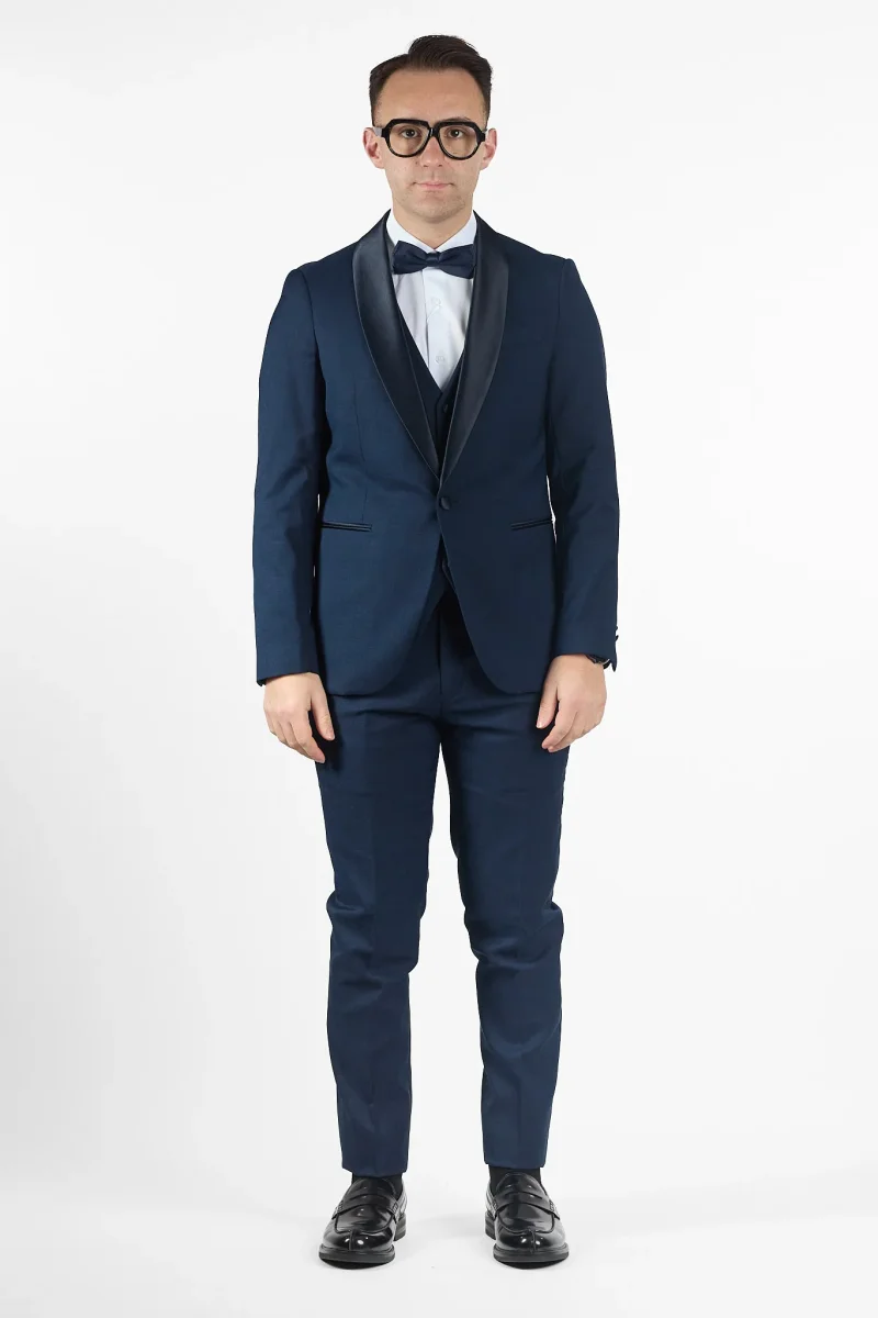 Smoking Basic con Gilet | Blu Scuro - immagine 3