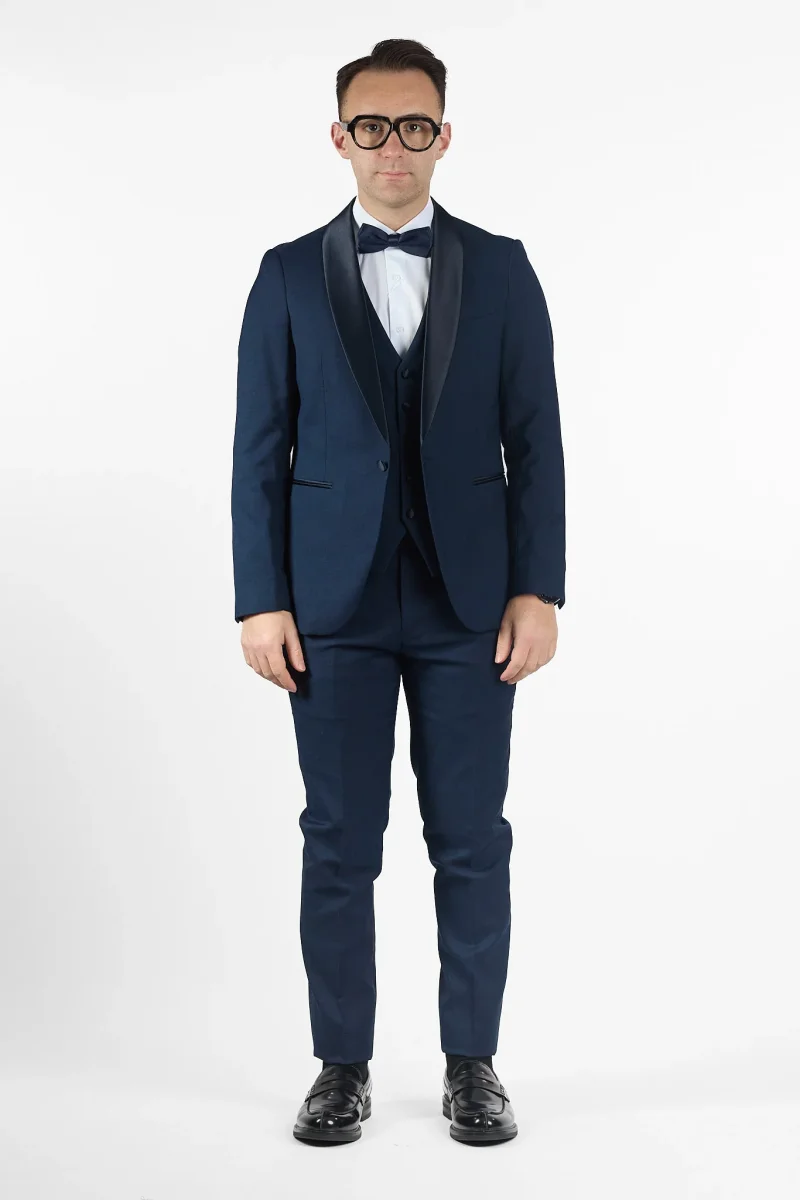 Smoking Basic con Gilet | Blu Scuro - immagine 5