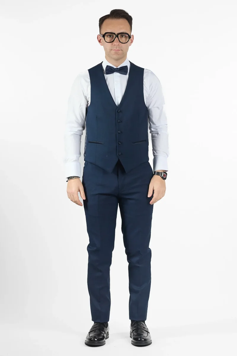 Smoking Basic con Gilet | Blu Scuro - immagine 6