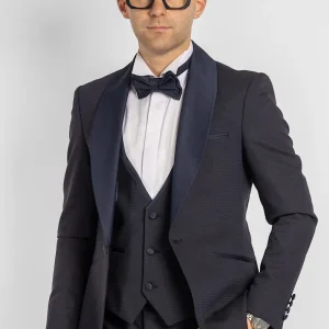 Abito Smoking Damascato 762 | Blu