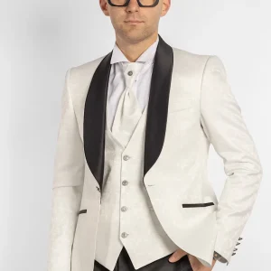 Abito Smoking Damascato 709 | Bianco