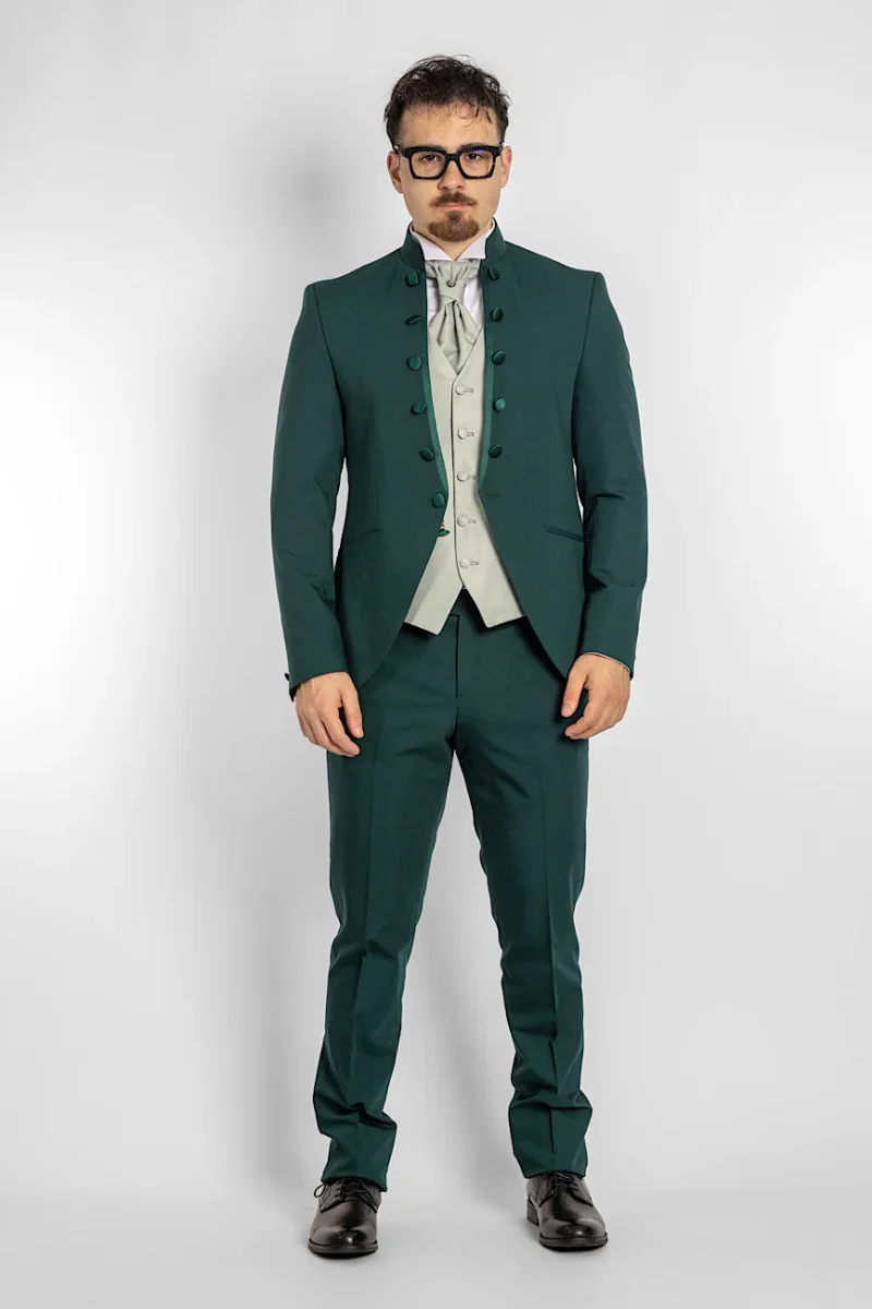 Abito Collo Coreana Classic 705 | Verde Smeraldo - immagine 5