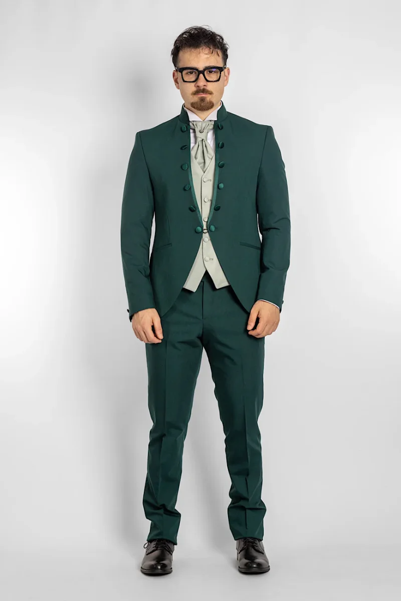 Abito Collo Coreana Classic 705 | Verde Smeraldo - immagine 3