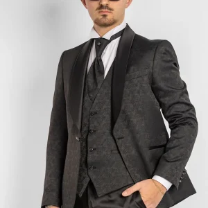 Abito Smoking Damascato 709 | Nero