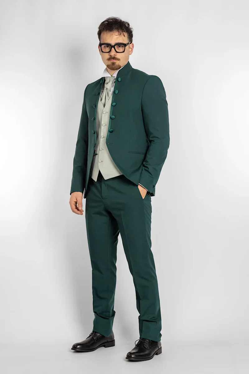 Abito Collo Coreana Classic 705 | Verde Smeraldo - immagine 4