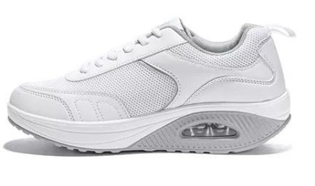 Scarpe Basculanti Bianco Modello Rio in Eco Pelle e Tessuto Con Lacci - immagine 2