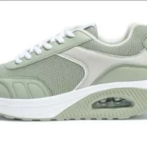 Scarpe Basculanti Verde Modello Rio in Eco Pelle e Tessuto Con Lacci