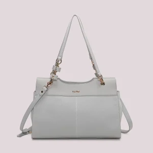 Shopper con Catena Elegante Grigio Perla