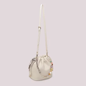 Borsa a Spalla Con Foulard Panna Mimì-Muà