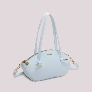 Shopper elegante Nera Con Nodini Celeste