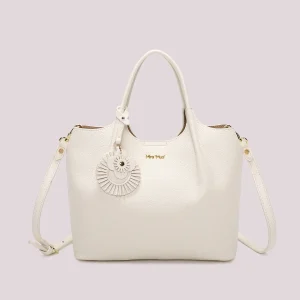 Borsa a mano e tracolla  con charme Mimì-Muà Bianca