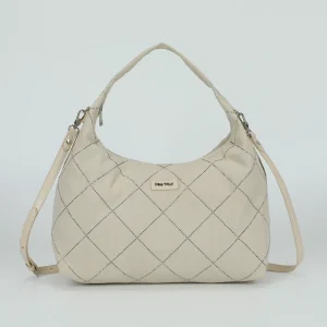 BORSA A SACCA IN JEANS chiaro CON STRASS