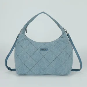 BORSA A SACCA IN JEANS CON STRASS