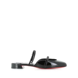 Christian Louboutin Sandalo Jane Nina Flat Patent Nero Donna