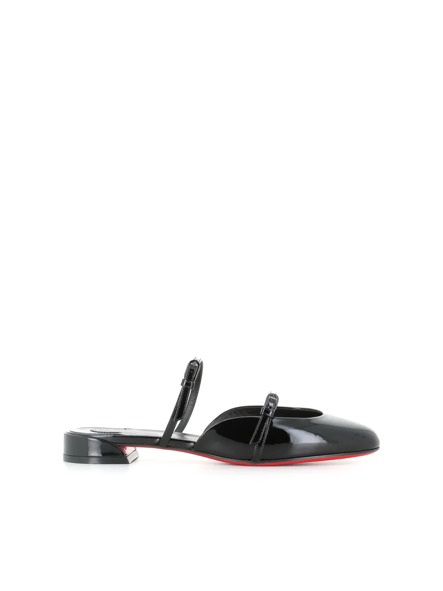 Christian Louboutin Sandalo Jane Nina Flat Patent Nero Donna - immagine 2
