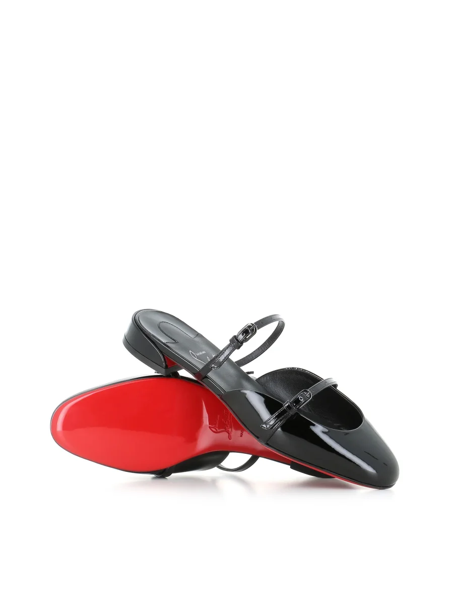 Christian Louboutin Sandalo Jane Nina Flat Patent Nero Donna - immagine 3