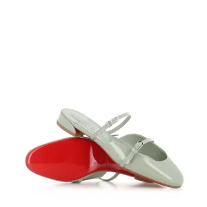 Christian Louboutin Sandalo Jane Nina Flat Patent Verde Donna