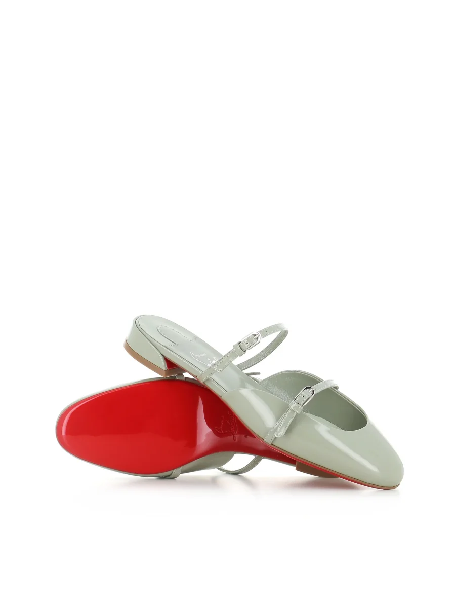 Christian Louboutin Sandalo Jane Nina Flat Patent Verde Donna - immagine 2