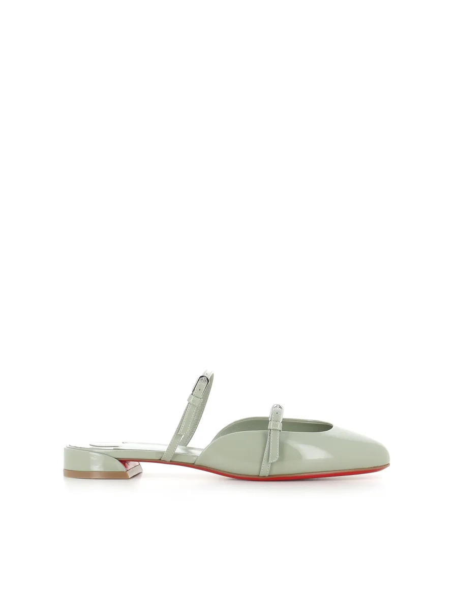 Christian Louboutin Sandalo Jane Nina Flat Patent Verde Donna - immagine 3