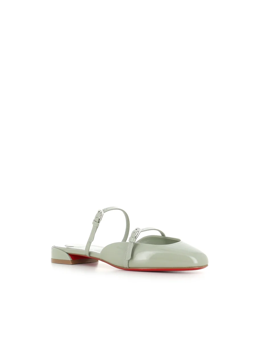 Christian Louboutin Sandalo Jane Nina Flat Patent Verde Donna - immagine 4