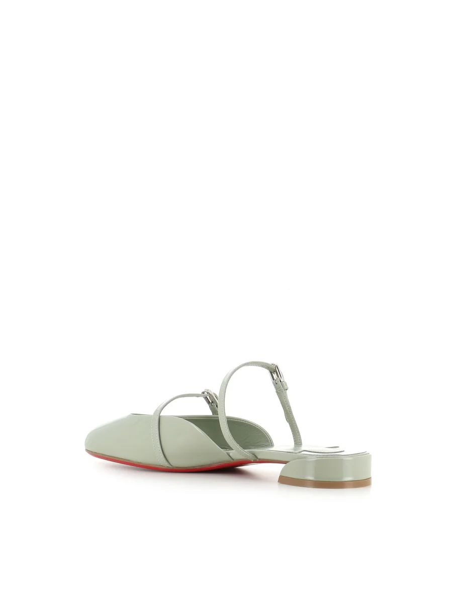 Christian Louboutin Sandalo Jane Nina Flat Patent Verde Donna - immagine 5