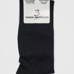 3 Calze Lunghe | Filo Di Scozia - Rimagliato a Mano | Nero