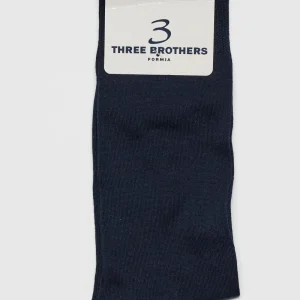 3 Calze Corte | Filo Di Scozia - Rimagliato a Mano | Blu