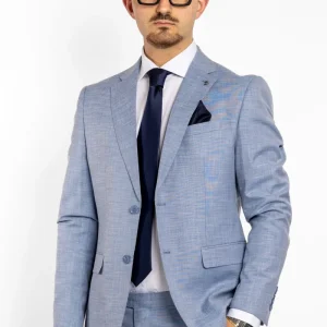 Abito Due Bottoni Basic | Celeste 522