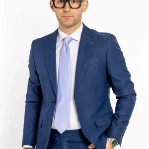 Abito Due Bottoni Tessuto Lavorato Alex | Blu 7