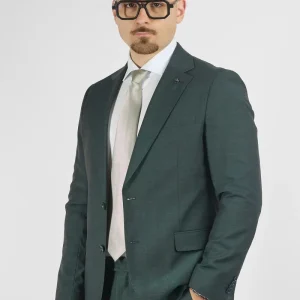 Abito Due Bottoni Tessuto Lavorato | Verde