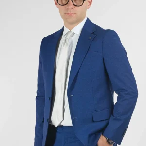 Abito Due Bottoni Tramato Nex | Blu Parlamento