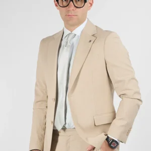 Abito Due Bottoni Tramato Nex | Beige