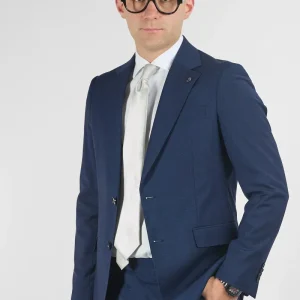 Abito Due Bottoni Tramato Nex | Blu