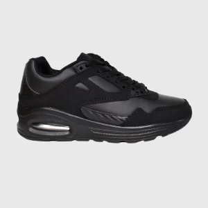 Scarpe Da Ginnastica Modello New York Total Black In Eco Pelle