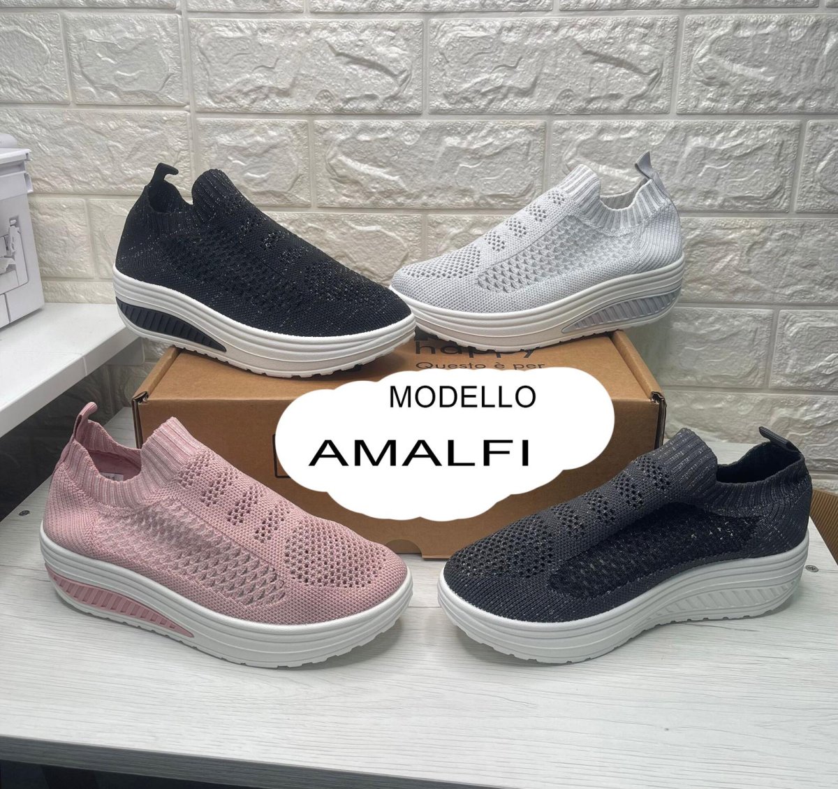 Scarpe Basculanti Nero Modello Amalfi in Tessuto Senza Lacci - immagine 4