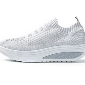 Scarpe Basculanti Grigio Chiaro Modello Amalfi in Tessuto Senza Lacci