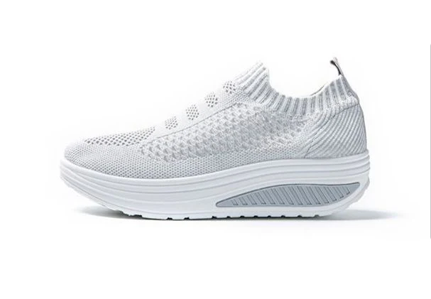 Scarpe Basculanti Grigio Chiaro Modello Amalfi in Tessuto Senza Lacci