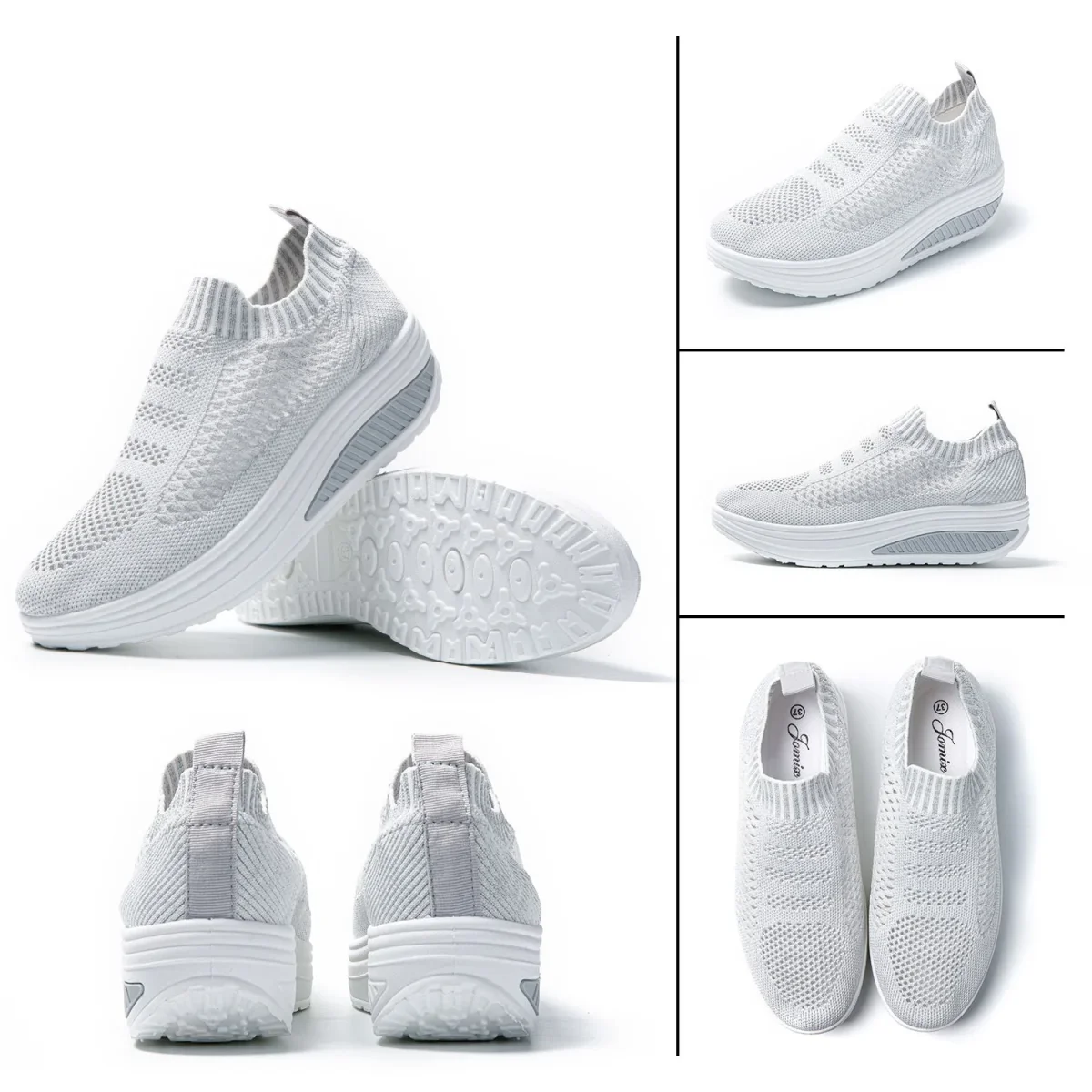 Scarpe Basculanti Grigio Chiaro Modello Amalfi in Tessuto Senza Lacci - immagine 3