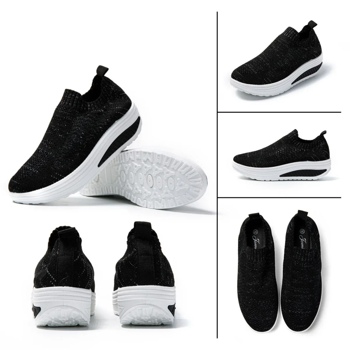 Scarpe Basculanti Nero Modello Amalfi in Tessuto Senza Lacci - immagine 3