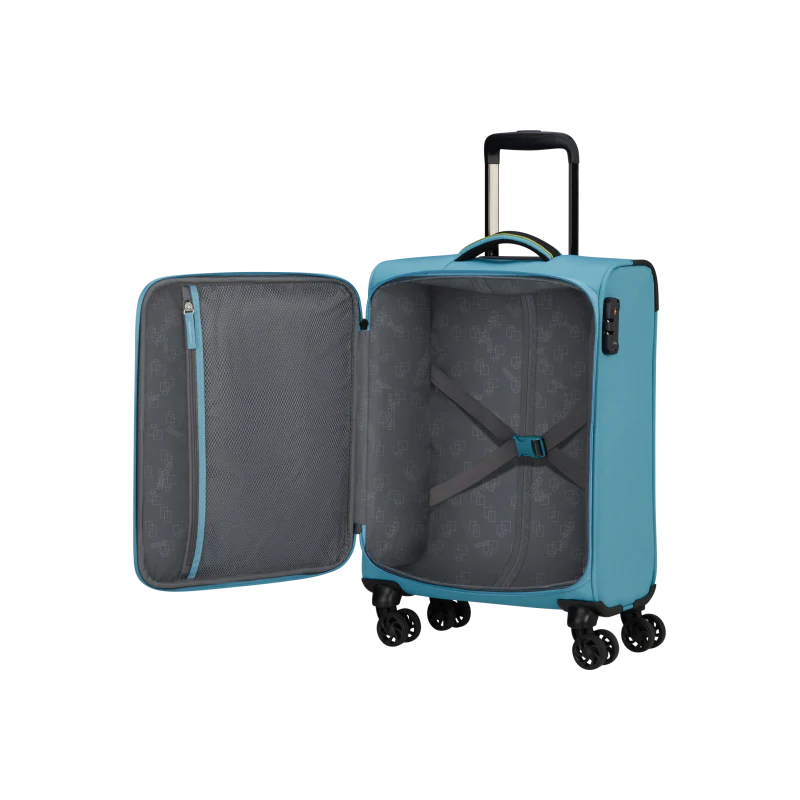TROLLEY BAGAGLIO A MANO AMERICAN TOURISTER TAKE2CABIN BREEZE BLUE - immagine 4