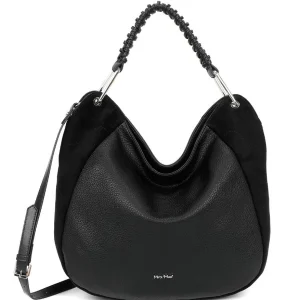 Borsa A Spalla e Tracolla Camoscio Nera